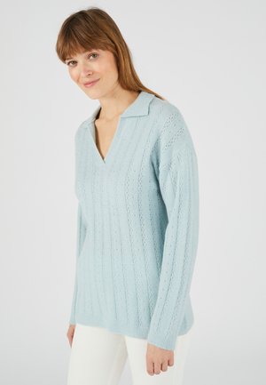 PULL COL MÉLANGE - Pullover - bleu turquoise