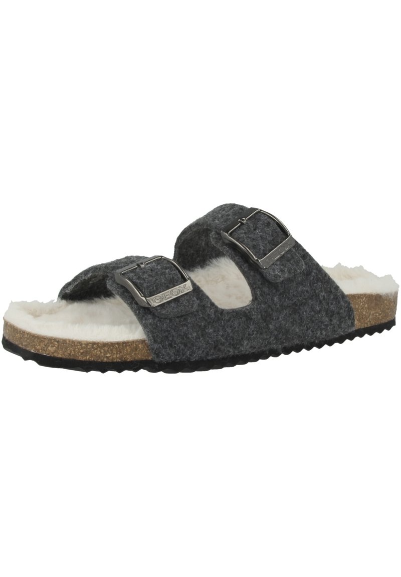 Damen Sneaker | Geox Pantolette flach anthracite/grau - AT73537 Damen Sneaker | Geox Pantolette flach anthracite/grau - AT73537