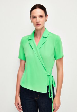 SHORT SLEEVE FRONT TIE - Blus - green