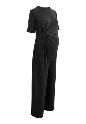 Next RIBBED KNOT SIDE JUMPSUIT - Salopetă - black