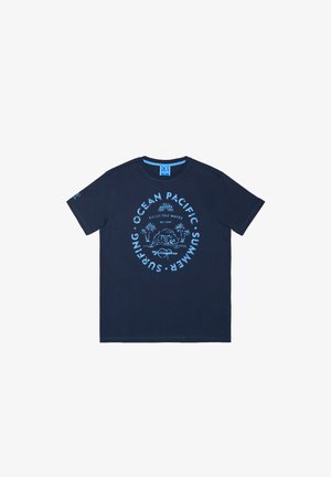 Ocean Pacific, OCEAN PACIFIC HERREN T-SHIRT NORMALE PASSFORM TATHRA - Trükipildiga T-särk - navy blue