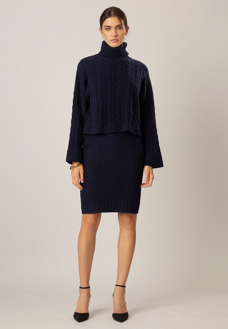 Apart Gebreide jurk donkerblauw