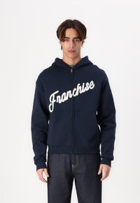 Franchise SIGNATURE ZIP HOODIE - Φούτερ με φερμουάρ - blue/beige