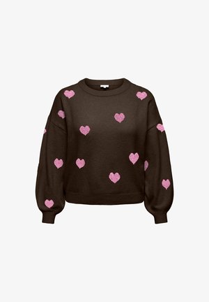 ONLY Carmakoma, KNITTED PULLOVER CARRICA KNITTED PULLOVER - Trui - coffee bean