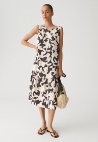 OPUS - RELAXED FIT MIDI PRINT - Jurk - midnight brown Miniatuurafbeelding 1