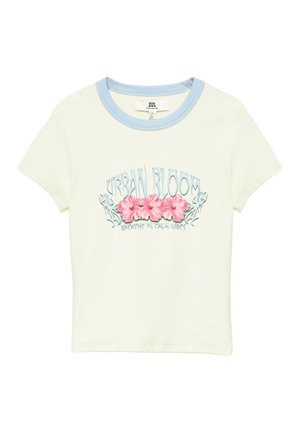 PULL&BEAR, FLOWER GRAPHIC - T-SHIRT - T-shirt imprimé - light yellow