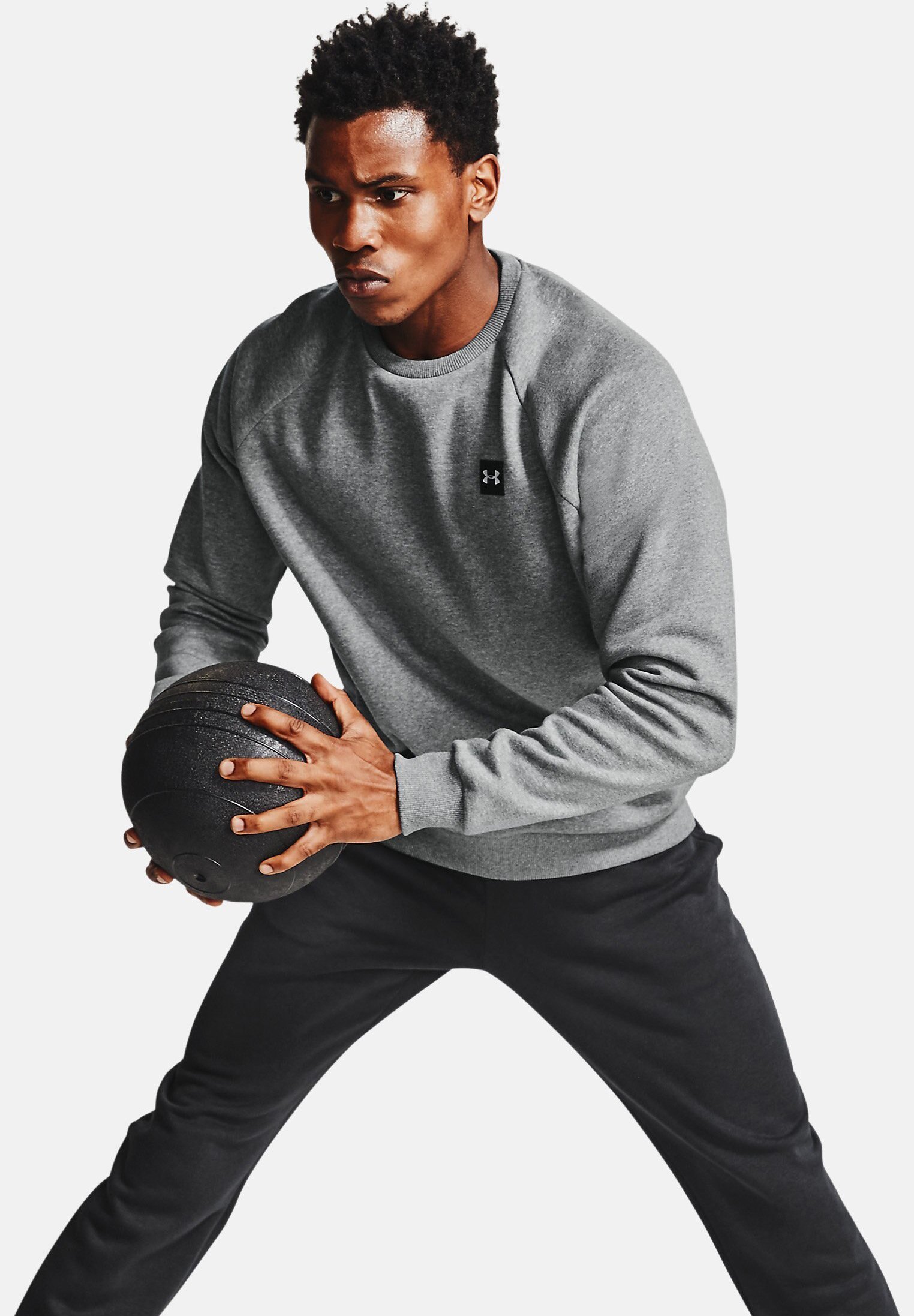 Under Armour RIVAL CREW - Sweatshirt - pitch gray light heather/grau -  Zalando.de