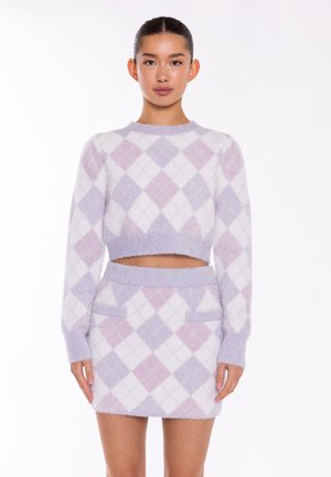 MULTI GLITTER CROP - Neule - lilac metallic argyle
