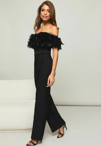Lipsy PREMIUM WIDE LEG BELTED  - REGULAR FIT - Buksedragter - black