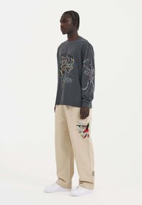 Ed Hardy PANTHER SNAKE BATTLET - Maglietta a manica lunga - charcoal