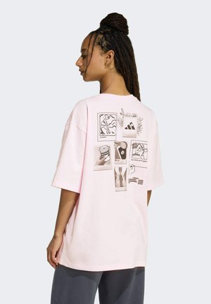 Print T-shirt - clear pink white