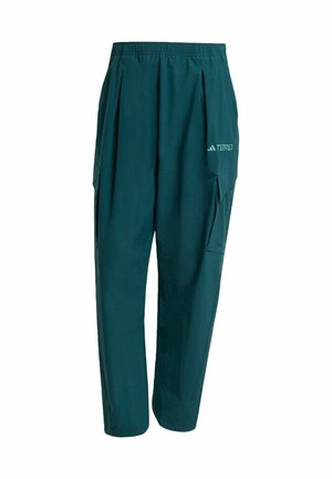 Pantaloni jogger turchesi realizzati in tessuto leggero, con cintura elastica, design plissettato e tasche laterali. Accenti con il logo "Terrex".