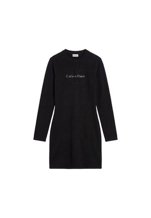 Calvin Klein Jeans, LOGO MINIDRESS - Gebreide jurk - black