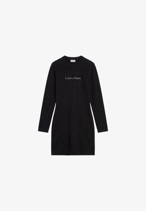 Calvin Klein Jeans, LOGO MINIDRESS - Gebreide jurk - black