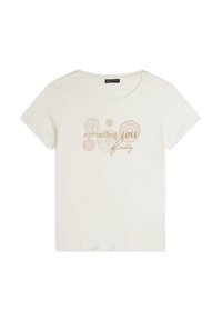 Freddy CON MANDALA E SLOGAN RICAMATO - Camiseta estampada - bianco