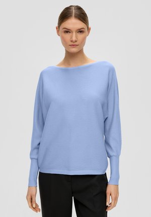 s.Oliver BLACK LABEL, MIT MUSTERSTRUKTUR - Strickpullover - hellblau
