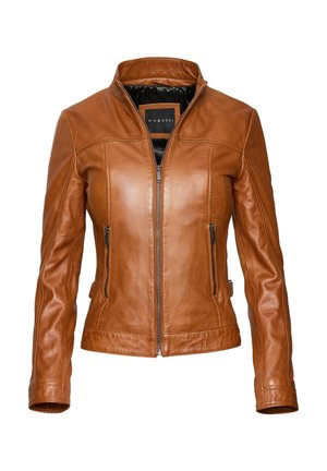 Leather jacket - cognac