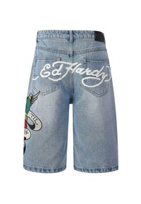 Ed Hardy TRUE TILL DEATH - Farkkushortsit - bleach