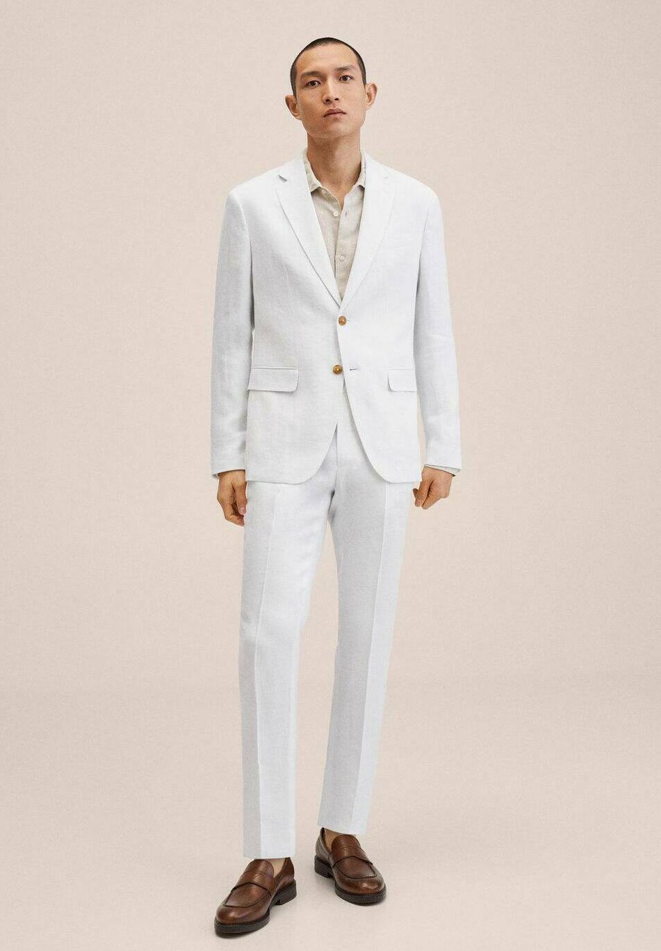 Mango Pantalón de traje - white/blanco - Zalando.es