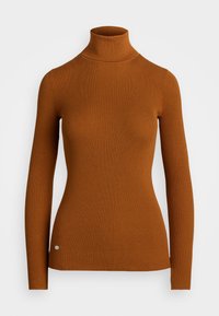 RIB-KNIT ROLL NECK JUMPER - Trui - cinnamon bark