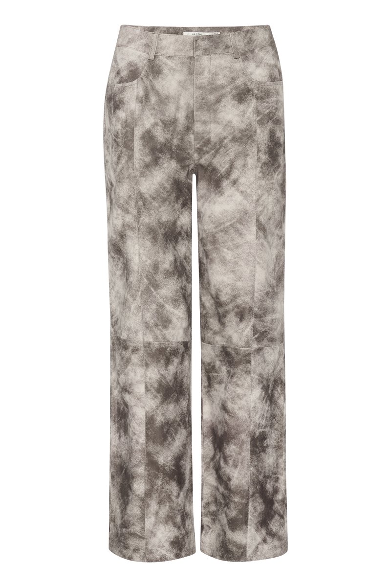 Gestuz Leren broek grijs