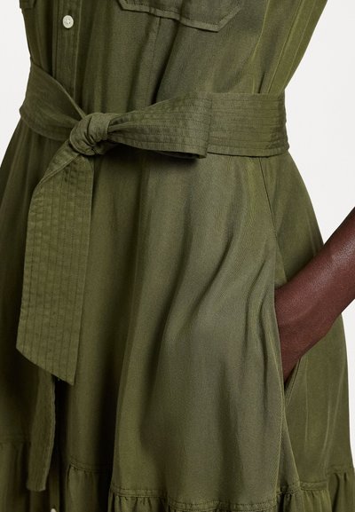 Polo Ralph Lauren BELTED TIERED SHIRTDESS - Paitamekko - expedition olive