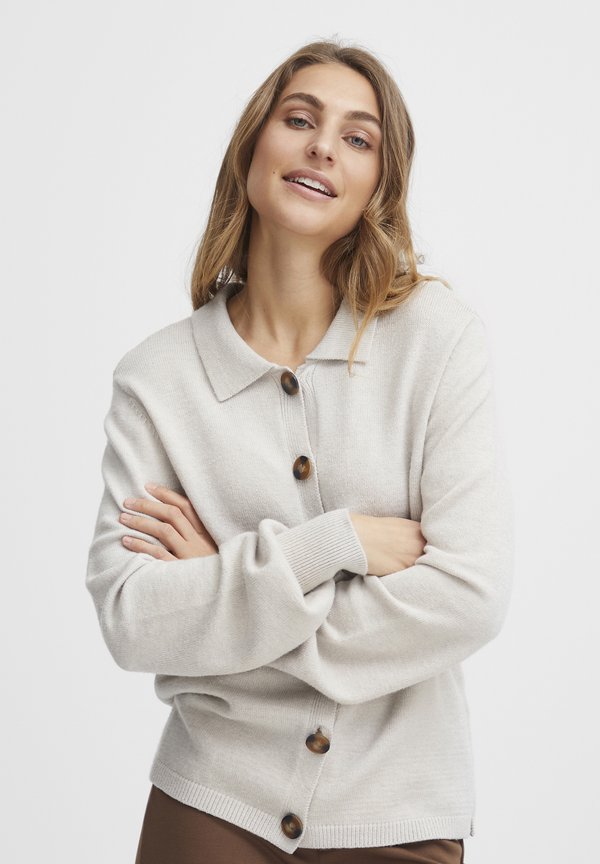 FRBITTE - Cardigan - Limestone melange