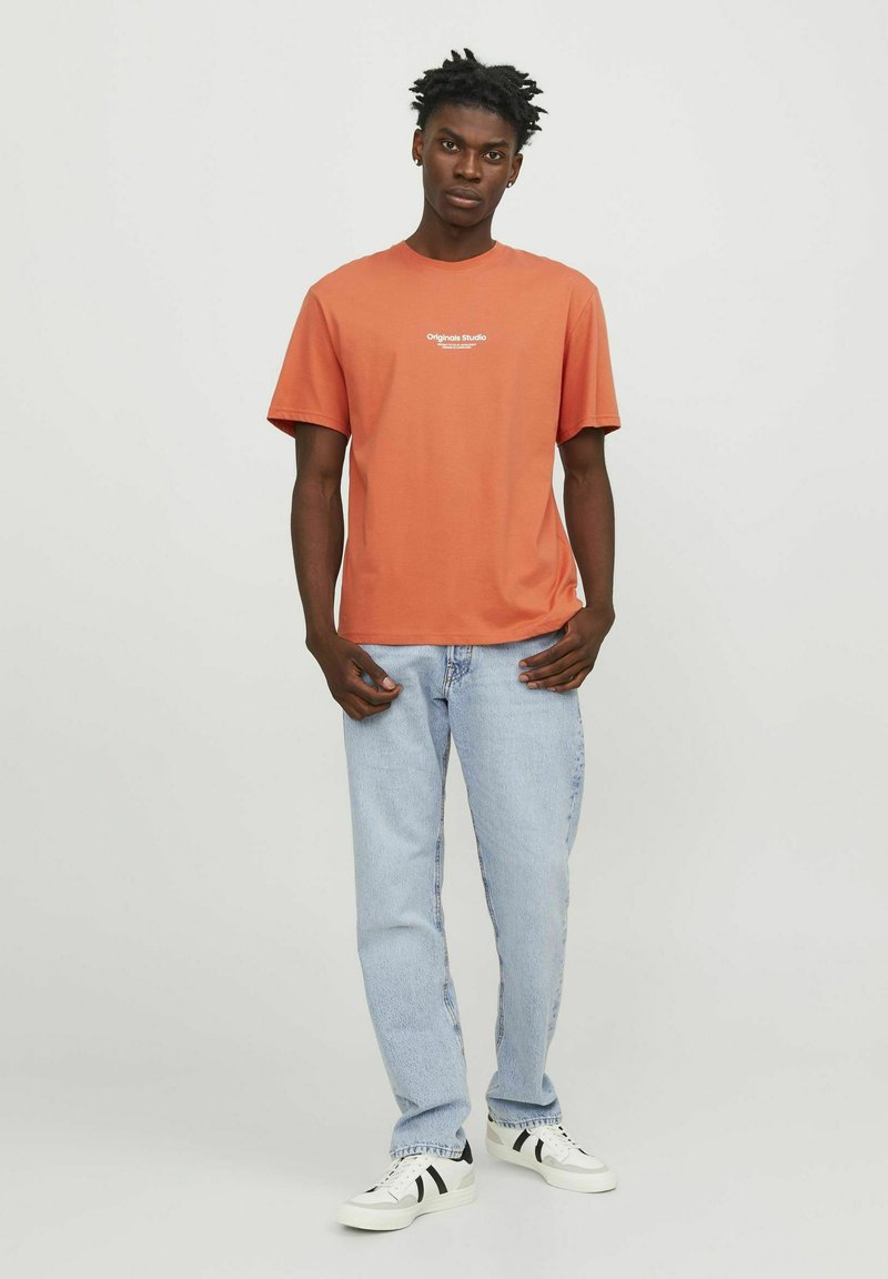 Jack & Jones JORVESTERBRO CREW NECK - T-shirt print - ginger