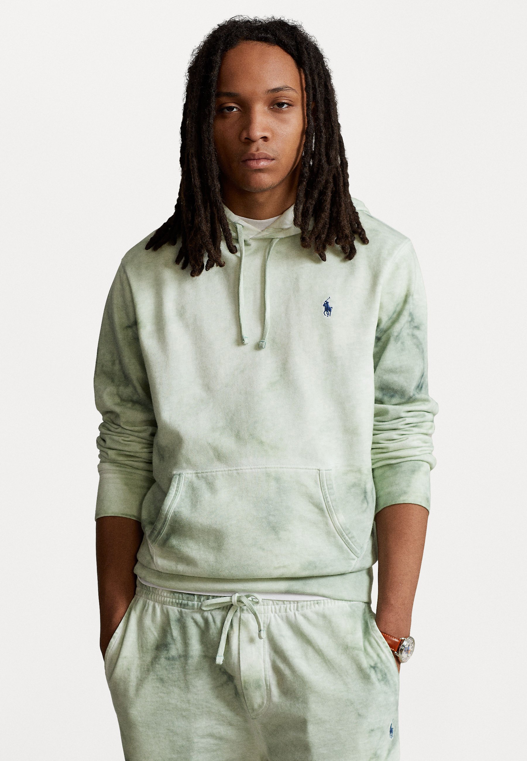 Polo Ralph Lauren COTTON-LINEN FRENCH TERRY HOODIE - T-shirt à manches  longues - faded mint/menthe - ZALANDO.FR