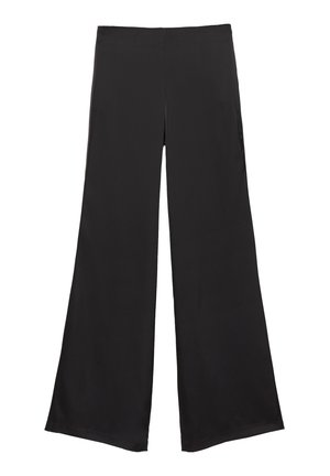 PULL&BEAR, SATIN STRAIGHT-LEG - TROUSERS - Pantalon classique - black
