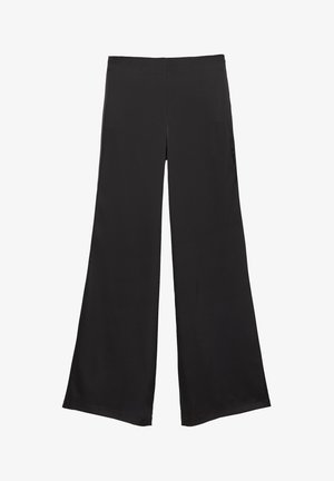 PULL&BEAR, SATIN STRAIGHT-LEG - TROUSERS - Pantalon classique - black