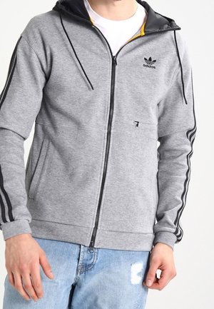 Sweater met rits - mottled grey