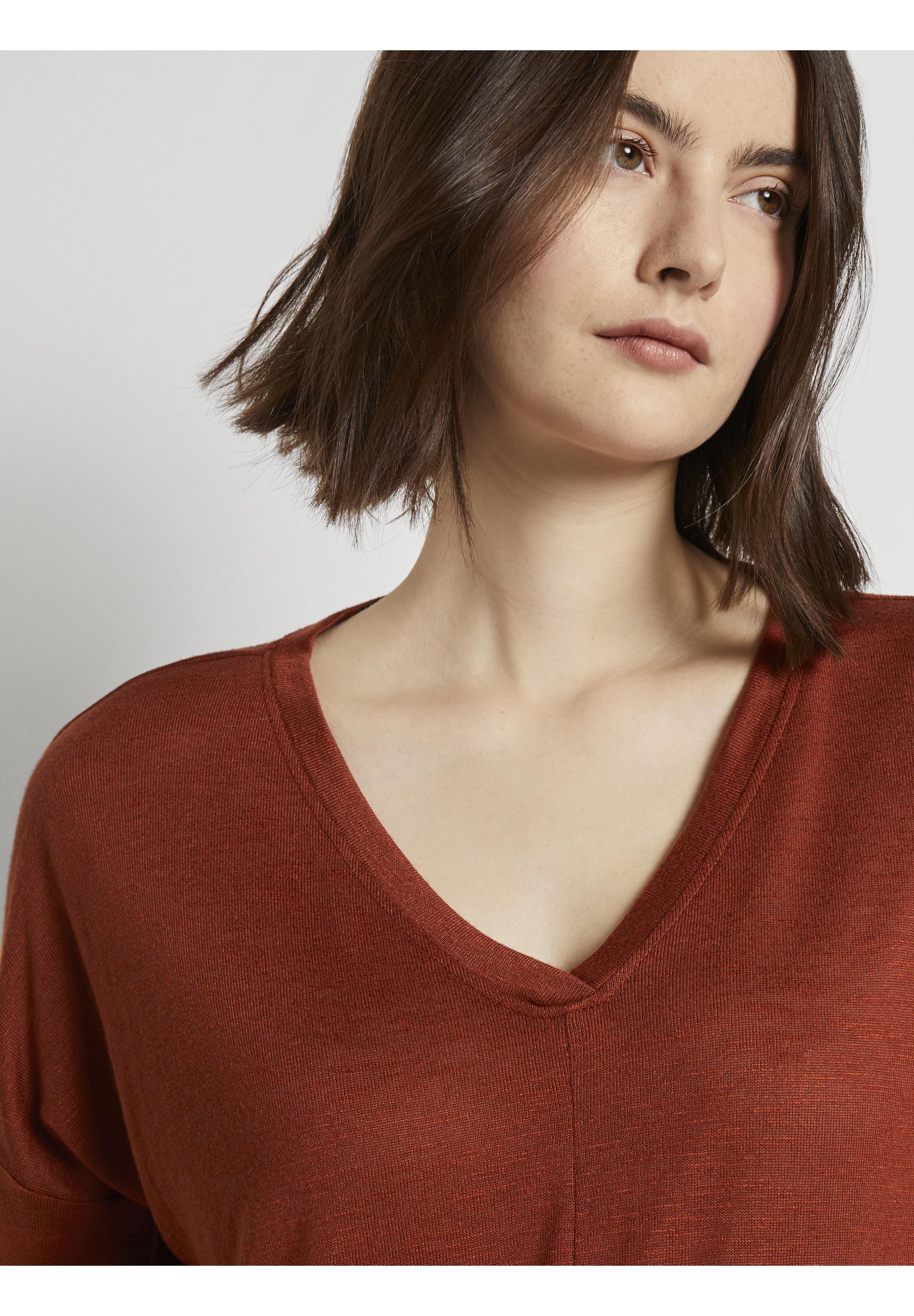 TOM TAILOR DENIM MIT FLEDERMAUSÄRMELN Longsleeve rust TOM TAILOR DENIM Jas rust orangeOranje Zalando.nl