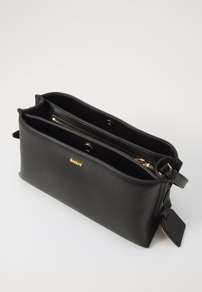 dkny black leather crossbody backpack Women's Nessa BAG in Black/Silver neoprene pouch DKNY Black Leather Cross-Body Bag