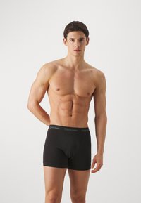 Calvin Klein Underwear TRUNK 3 PACK COTTON STRETCH - Apakšbikses - black/cherry kiss/eiffle tower/moss grass