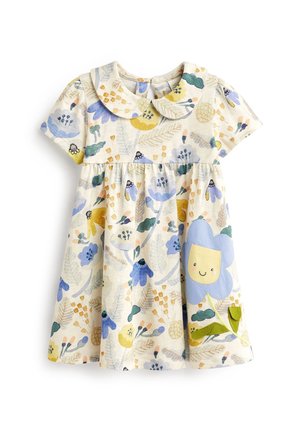 FLORAL COLLAR JERSEY DRESS - Jerseykjole - blue