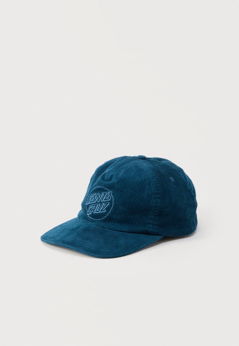 Καπέλο μπέιζμπολ από πετρολ κορδούρα με κυρτή γείσο και κεντημένο λογότυπο "Santa Cruz" στον μπροστινό πίνακα, εμφανισμένο σε απλό λευκό φόντο.