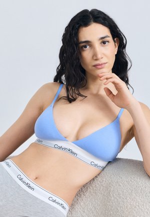 LIGHTLY LINED TRIANGLE ICON COTTON MODAL - Trekants-bh'er - blue descent