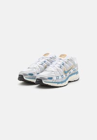 Nike Sportswear P-6000 UNISEX - Sneakers - white/aegean storm/metallic silver/metallic pewter/black/pale ivory
