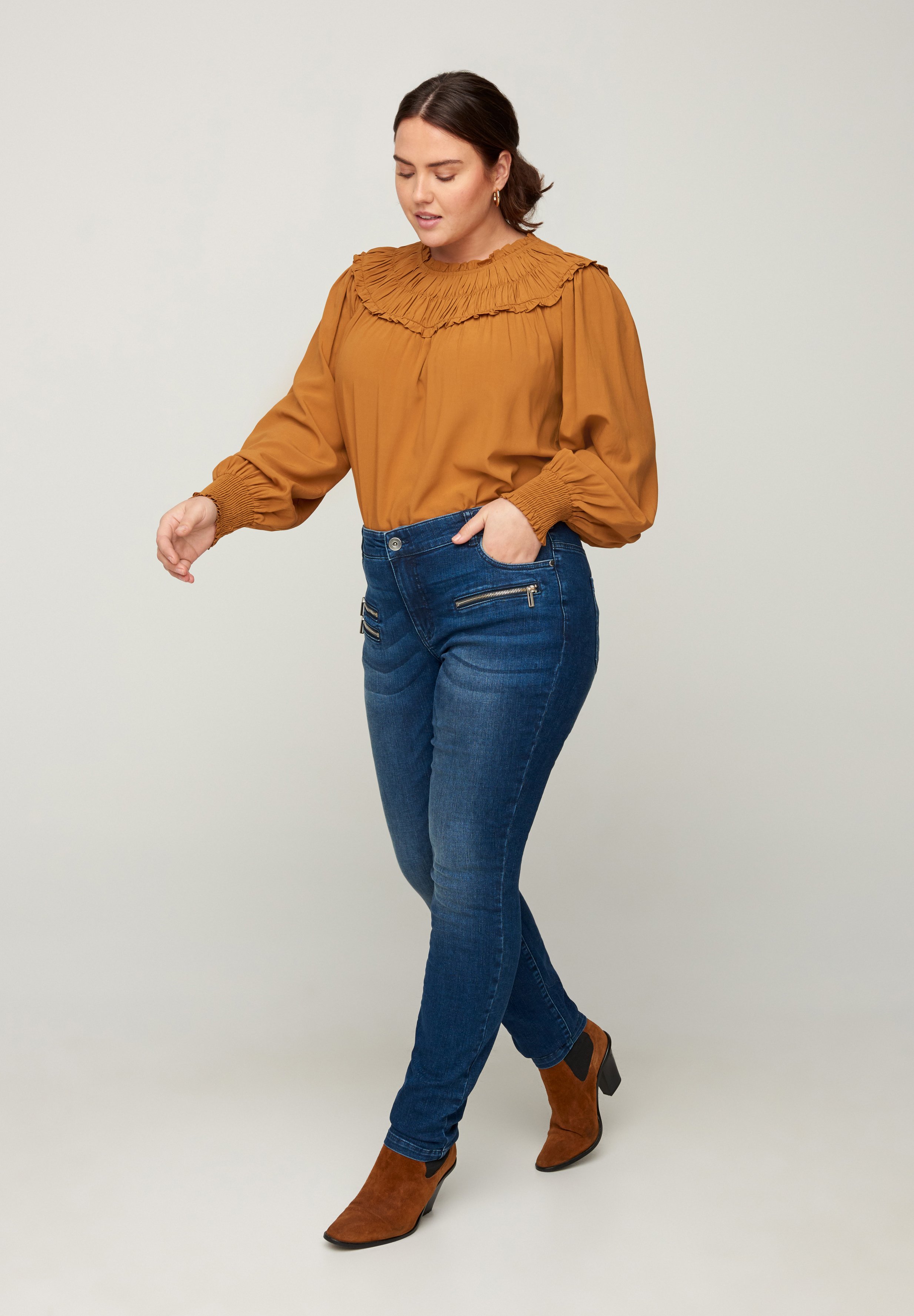 Zizzi SANNA - Jeans Skinny Fit - blue - Zalando.de