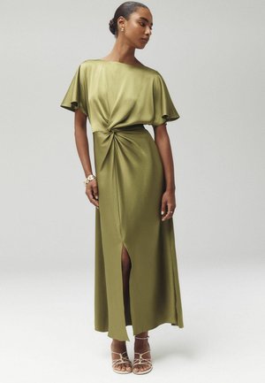 Next, PETITE FIT - SATIN SHORT SLEEVE TWIST FRONT MIDI DRESS - Maxikleid - green