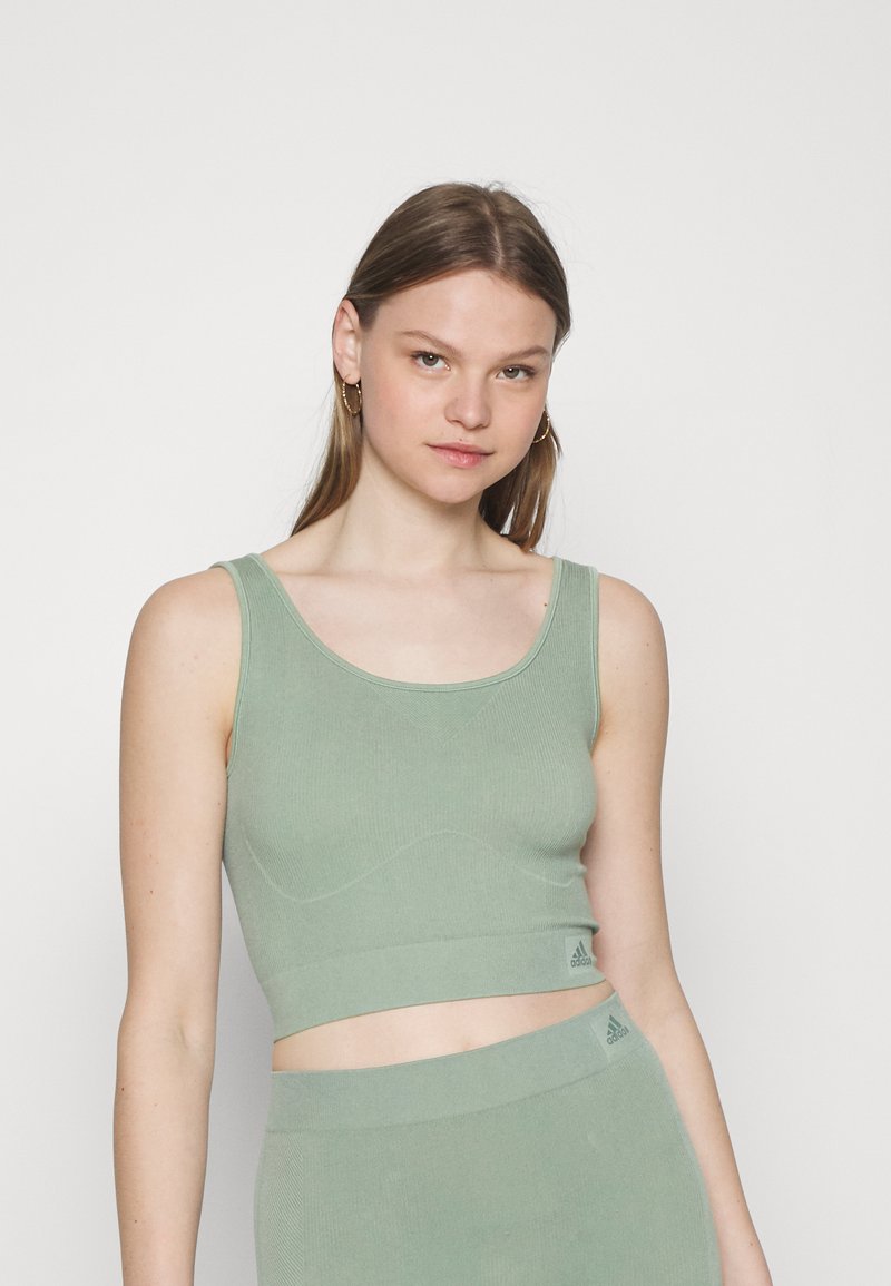 adidas Sportswear CROPPED Bustier olive green/mottled olive