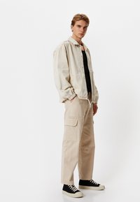 Koton CLASSIC SNAP BUTTONED - Jeansjacka - beige