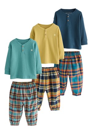 CHECK 3 PACK SET - REGULAR FIT - Pidžaamakomplekt - teal navy ochre