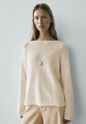 BLEND CUTWORK SWEATER - Pullover - beige