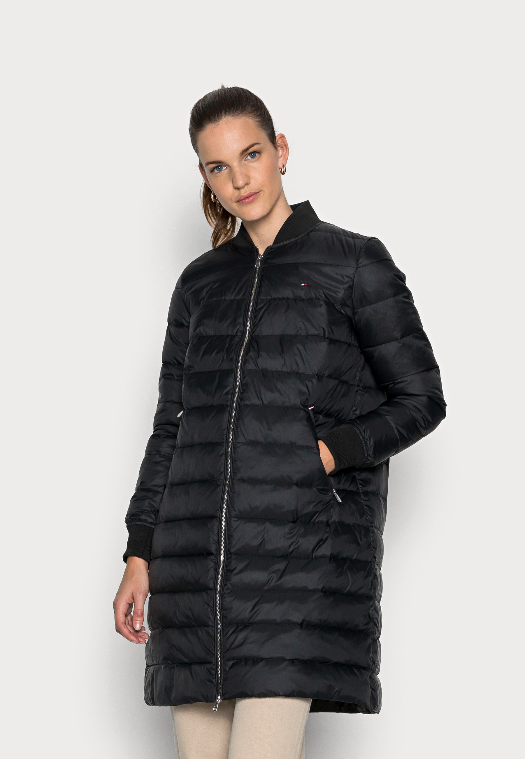 tommy hilfiger long bomber coat