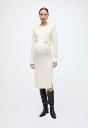 OLMCOSTA L/S O-NECK BELT DRESS KNT - Robe pull - whitecap gray