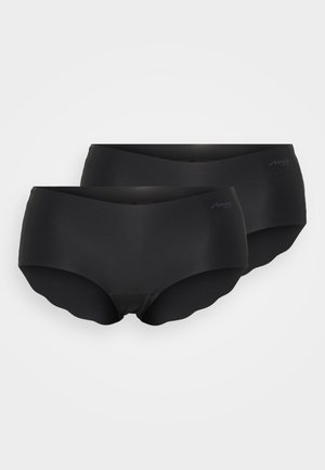 Svart sömlös högmidjad trosa med vågiga kanter. Tillverkad av mjukt strechmaterial, designad för komfort och en slät passform.