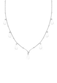 Söljd kedjehalsband med droppformade, genomskinliga detaljer som är jämnt fördelade längs kedjan. Slät yta med en delikat design.