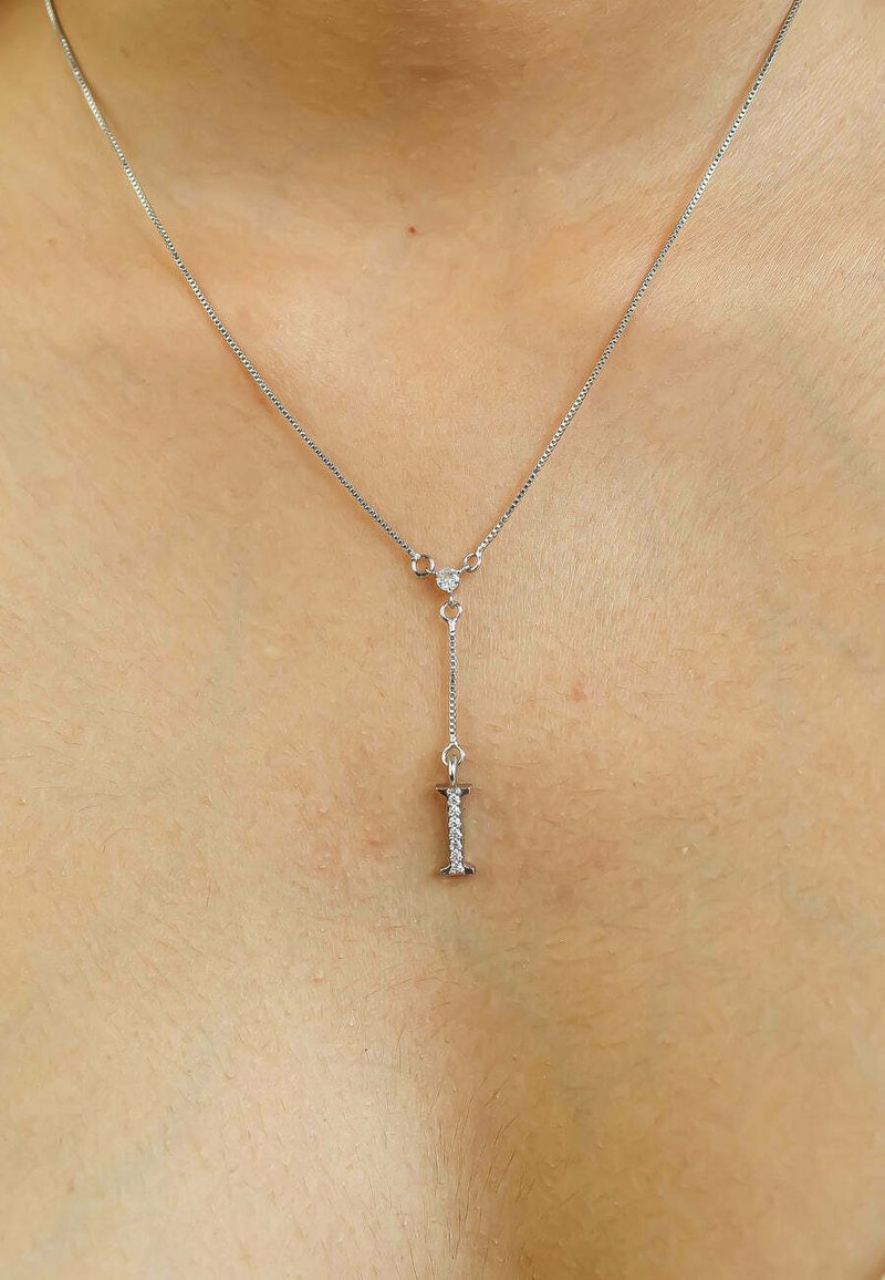 Be Sunset INITIAL ALPHABET LETTER I - Kaelakee - silver coloured